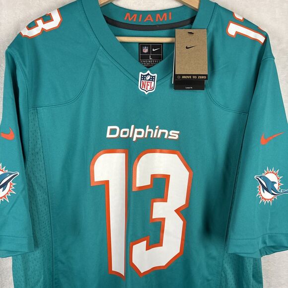 Nike Engineered Miami Dolphins Dan Marino #13 Jersey Aqua Teal Size Large NWT - Picture 4 of 7